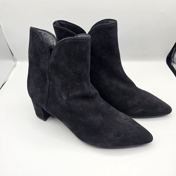 Aquatalia Shoes - NWOB - Aquatalia Kaylani Black Suede Pointed Toe Ankle Booties – Size 11